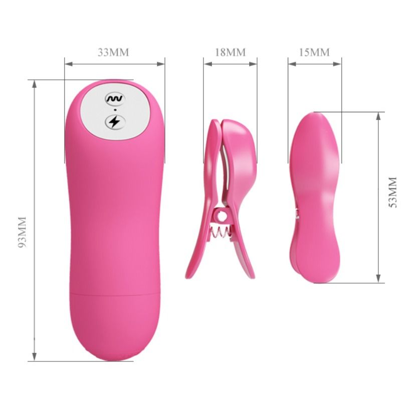BAILE - ROMANTIC WAVE PIECES WITH VIBRATION AND FUCHSIA ELECTROSHOCK