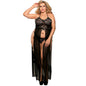 SUBLIME - QUEEN PLUS DRESS-TOP AND THONG SET BLACK