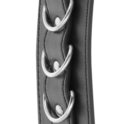 DARKNESS - BLACK ADJUSTABLE LEATHER ANKLE-HANDCUFFS
