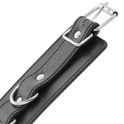 DARKNESS - BLACK ADJUSTABLE LEATHER ANKLE-HANDCUFFS