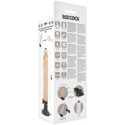 BASECOCK - REALISTIC REMOTE CONTROL VIBRATOR NATURAL WHITE 21 CM -O- 4 CM
