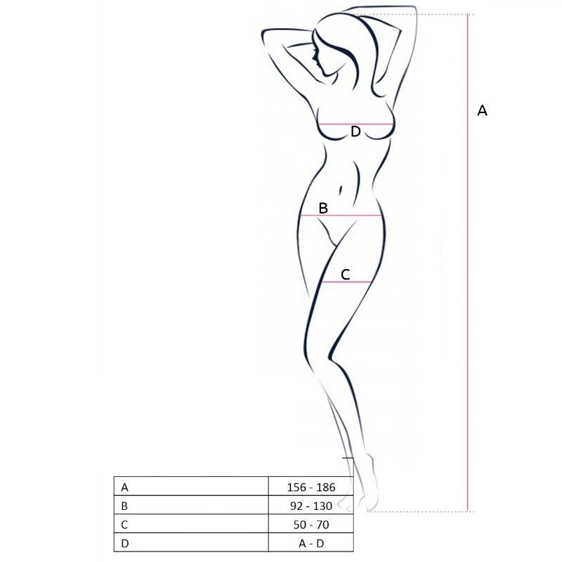 PASSION - WOMAN BS047 BLACK BODYSTOCKING, ONE SIZE