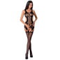 PASSION - WOMAN BS066 BLACK BODYSTOCKING, ONE SIZE
