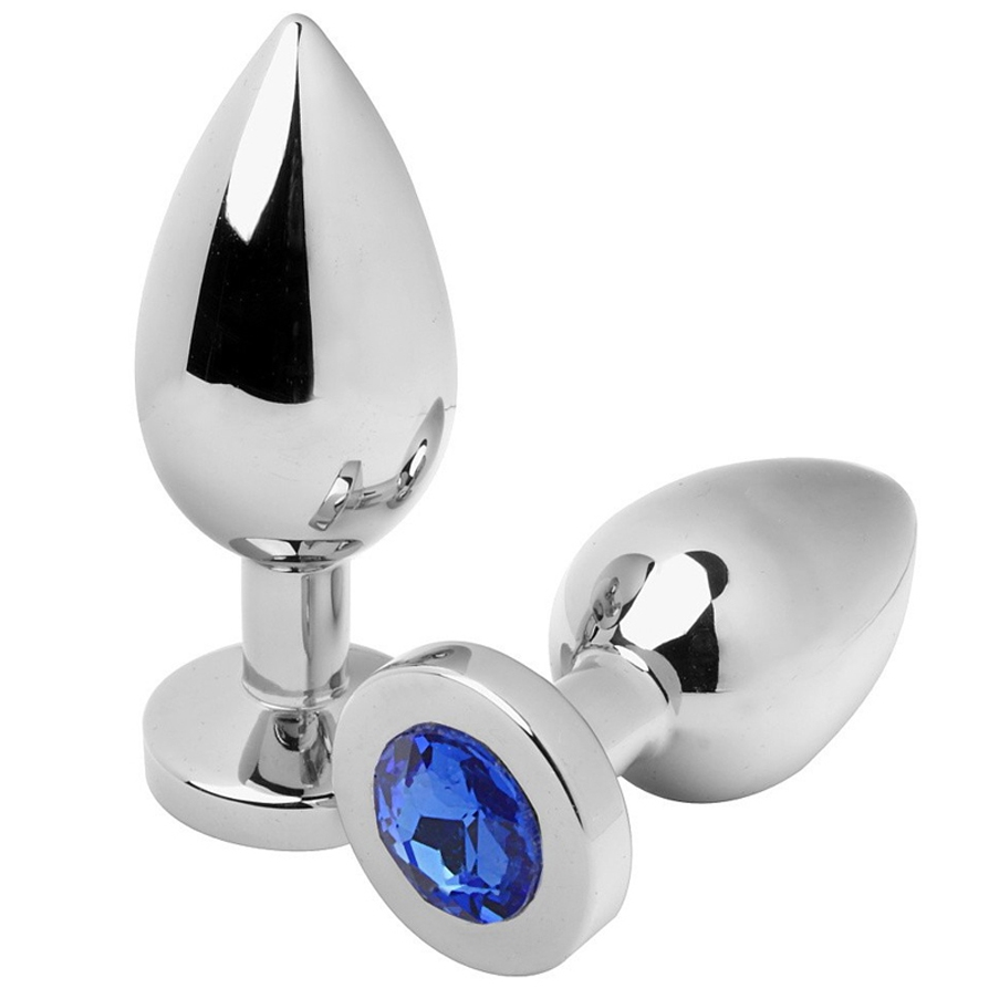 METAL HARD - BUTT PLUG DIAMOND BLUE SMALL 5.71 CM