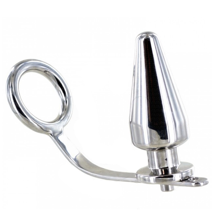 METAL HARD - STEEL RING WITH ANAL PLUG, 45 X 45 MM