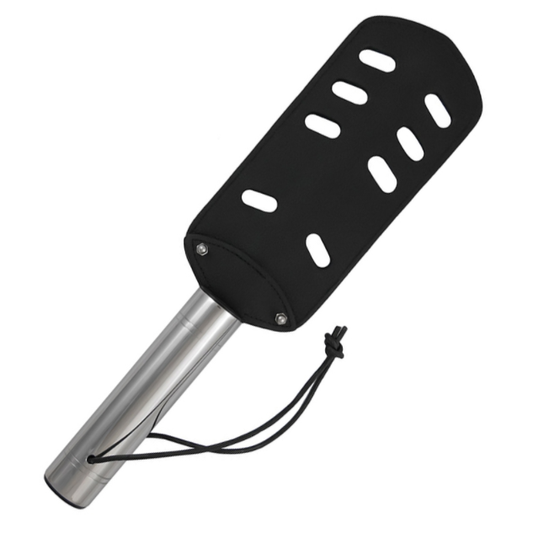 METAL HARD - GENUINE LEATHER AND METAL PADDLE WITH HOLES