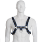 LEATHER BODY - BLUE-BLACK LEATHER HARNESS CHEST BULLDOG