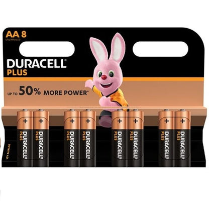 DURACELL - PLUS POWER BATTERY AA LR6 8 UNITS