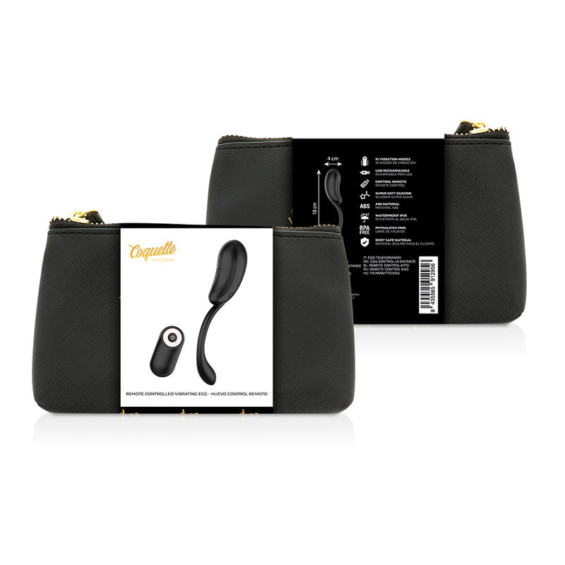 COQUETTE CHIC DESIRE - VIBRATING EGG REMOTE CONTROL RECHARGEABLE BLACK/GOLD