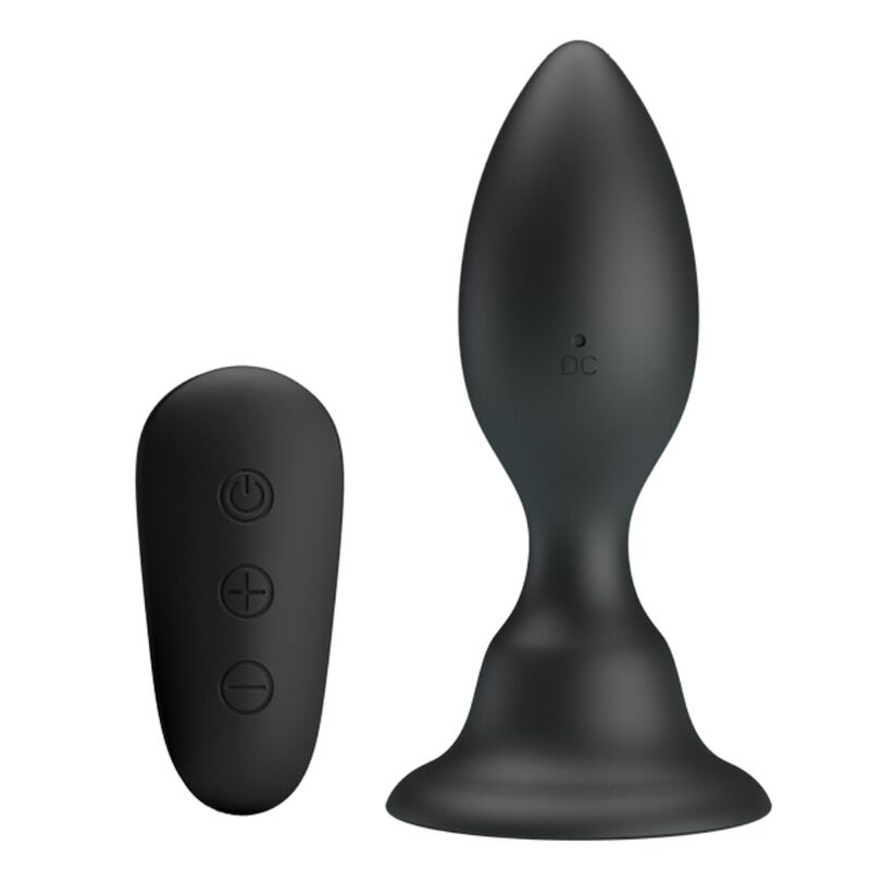 MR PLAY - ANAL PLUG WITH VIBRATION, BLACK REMOTE CONTROL