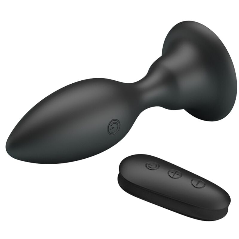 MR PLAY - ANAL PLUG WITH VIBRATION, BLACK REMOTE CONTROL