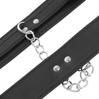 DARKNESS - HANDCUFFS MADE OF BLACK TEXTURED LEATHER