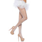 LEG AVENUE - NYLON FISHNET WHITE PANTYHOSE - PLUS SIZE