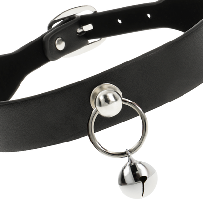COQUETTE CHIC DESIRE - VEGAN LEATHER NECKLACE WOMEN'S ACCESSORY BELL/HOOP