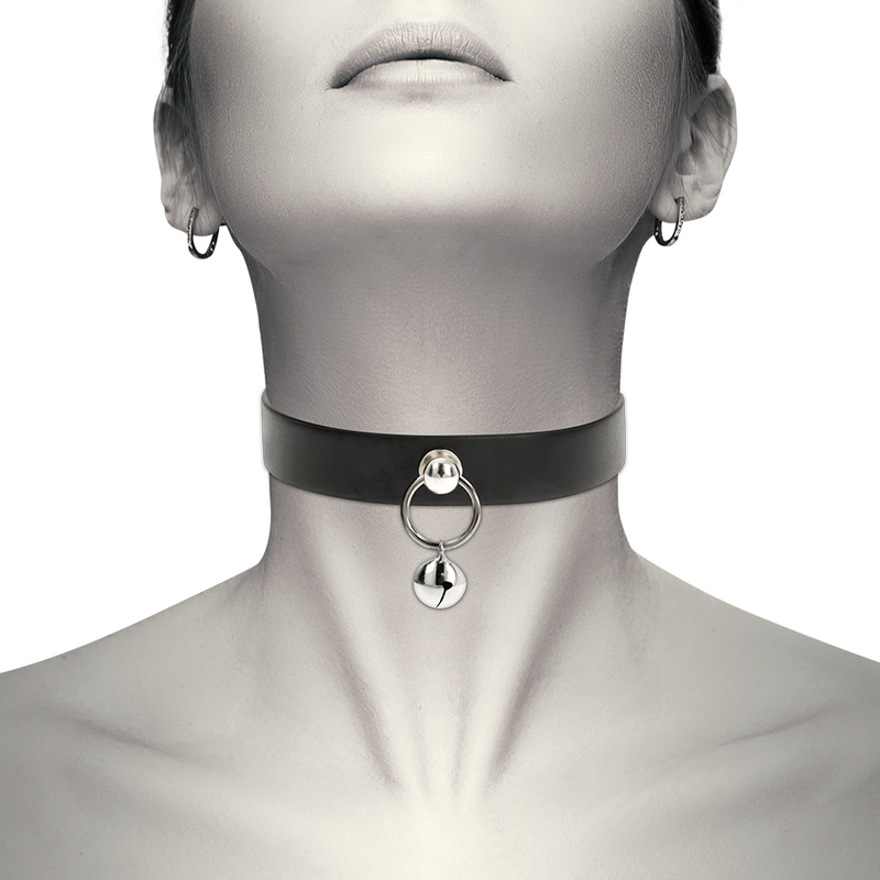 COQUETTE CHIC DESIRE - VEGAN LEATHER NECKLACE WOMEN'S ACCESSORY BELL/HOOP