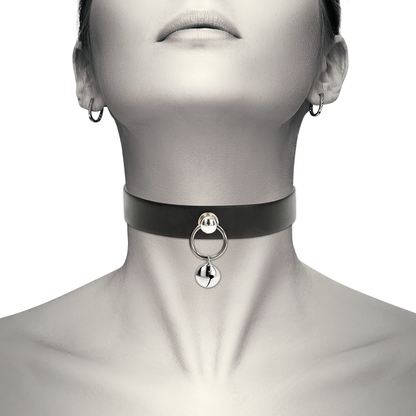 COQUETTE CHIC DESIRE - VEGAN LEATHER NECKLACE WOMEN'S ACCESSORY BELL/HOOP