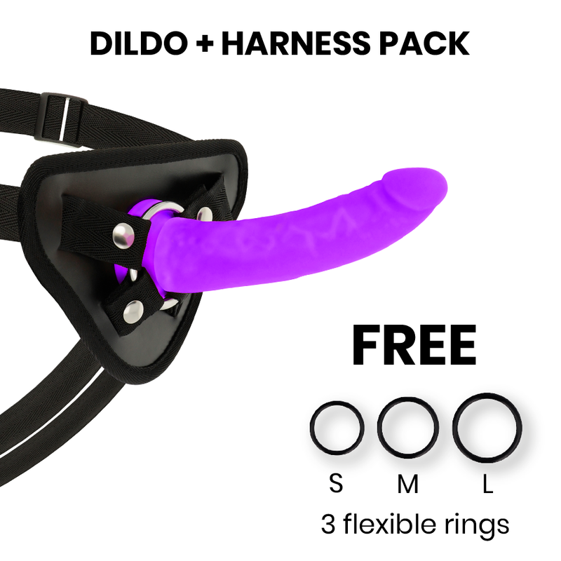 DELTA CLUB - TOYS HARNESS + DONG LILA SILICONE 17 CM -O- 3 CM