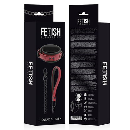 FETISH SUBMISSIVE DARK ROOM - CHAIN COLLAR WITH NEOPRENE LINING