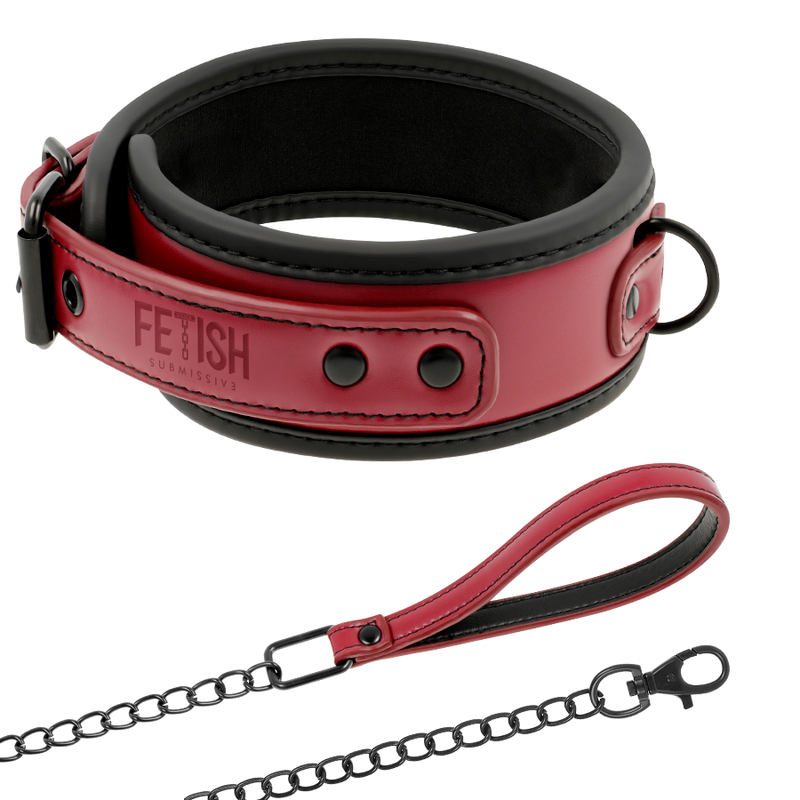FETISH SUBMISSIVE DARK ROOM - CHAIN COLLAR WITH NEOPRENE LINING
