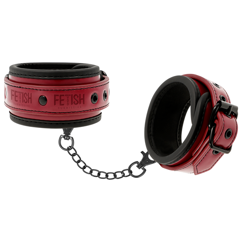 FETISH SUBMISSIVE DARK ROOM - ANKLE CUFFS MADE OF VEGAN LEATHER WITH NEOPRENE LINING